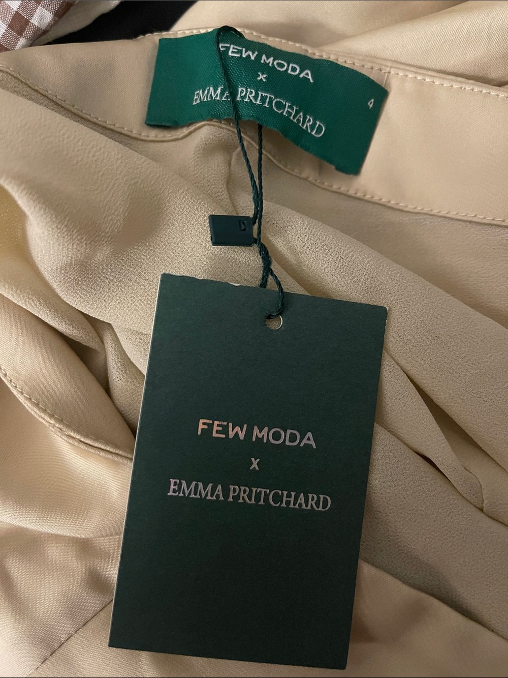 NWT Few Moda x Emma Pritchard Payton Pant size 4 champagne gold low rise trouser - Picture 7 of 7